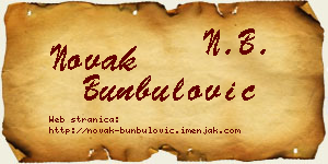 Novak Bunbulović vizit kartica